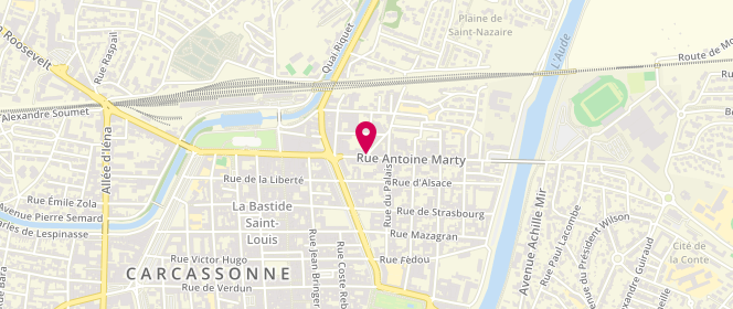 Plan de Le Fournil de Sabah, 54 Rue Antoine Marty, 11000 Carcassonne