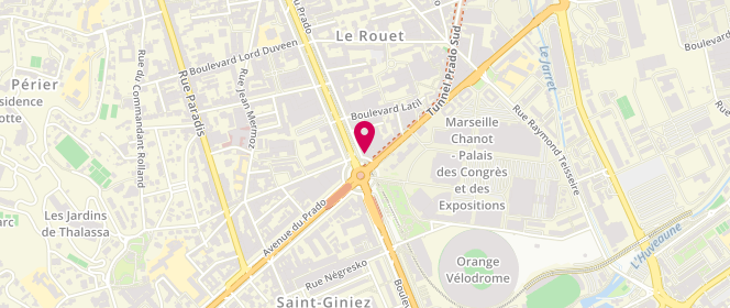 Plan de Le Fournil du Vélodrome, 285 avenue du Prado, 13008 Marseille