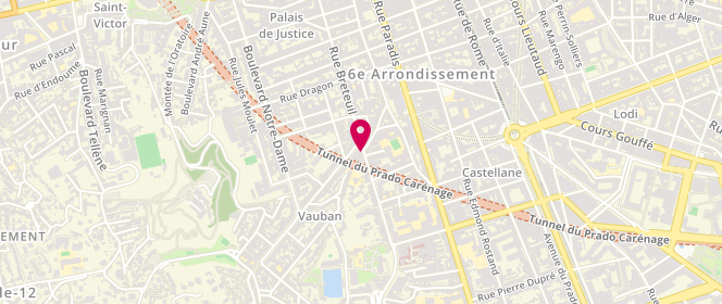 Plan de Carrement Gourmand, 122 Rue Breteuil, 13006 Marseille