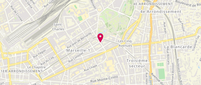 Plan de Amine Les Pains de Longchamps, 29 Rue Esperandieu, 13004 Marseille