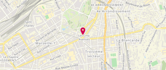 Plan de La Fournée d'Ines, 1 Avenue des Chartreux, 13004 Marseille