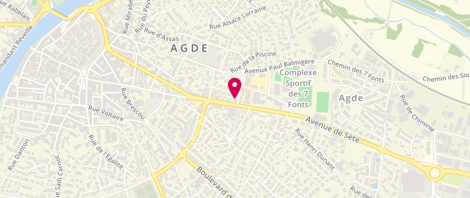 Plan de Boulangerie pâtisserie MI.CA, 47 Route de Sète, 34300 Agde