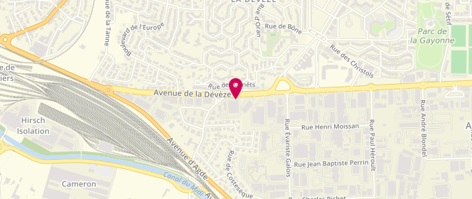 Plan de Boulangerie Marie Blachere, 22 avenue de la Devèze, 34500 Béziers