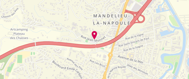 Plan de Boulangerie des Heures Claires, Place des Heures Claires
400 Rue Jean Monnet, 06210 Mandelieu-la-Napoule