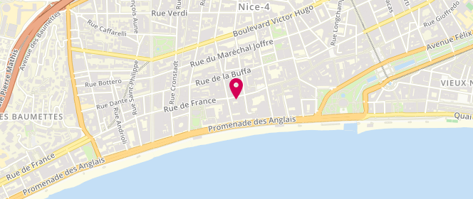 Plan de B-BAKER - Les Petits Pains de Méditerranée, 41 Rue de France, 06000 Nice