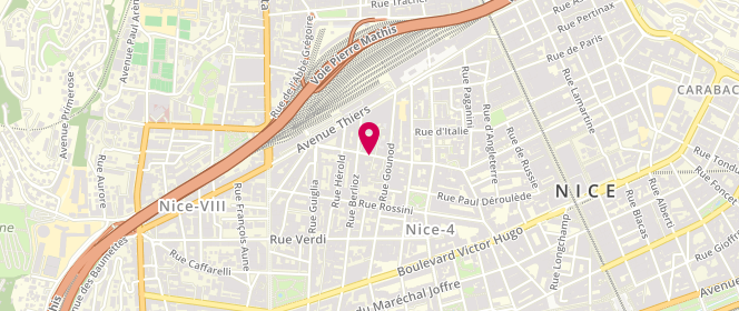 Plan de Boulangerie-pâtisserie des musiciens, 45 avenue Georges Clemenceau, 06000 Nice