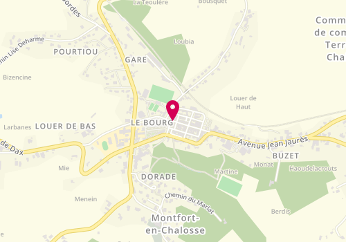 Plan de Boulangerie garcia, 27 place Foch, 40380 Montfort-en-Chalosse