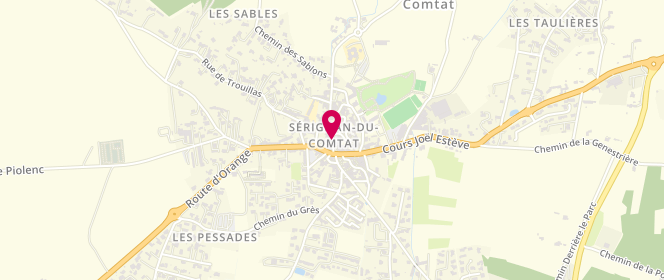 Plan de Au Comptoir des Pains, Place Général de Loye, 84830 Sérignan-du-Comtat
