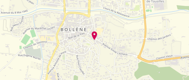 Plan de Servoz Boulangerie Pâtisserie Chocolaterie Petit traiteur Bollène, 4 Pl. Tournefol, 84500 Bollène