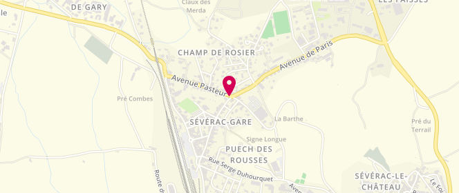 Plan de Boulangerie Ginisty, 7 Avenue Pierre Semard, 12150 Sévérac-d'Aveyron