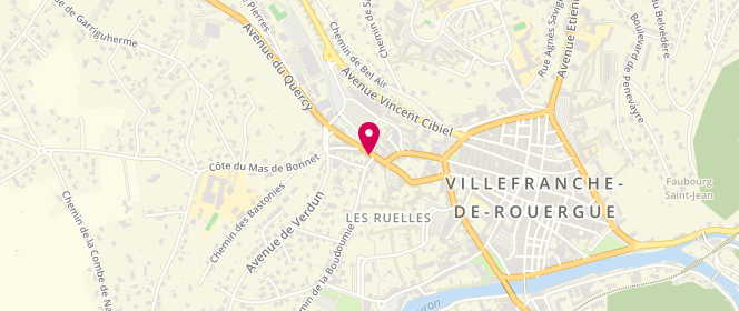 Plan de Boulangerie Fournier Mirault, 15 avenue du Quercy, 12200 Villefranche-de-Rouergue