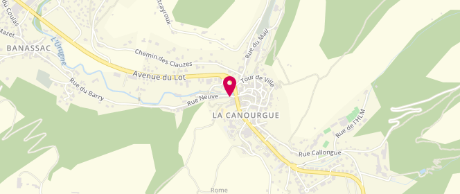Plan de L'Atelier Canourguais, 5 Rue Neuve, 48500 La Canourgue