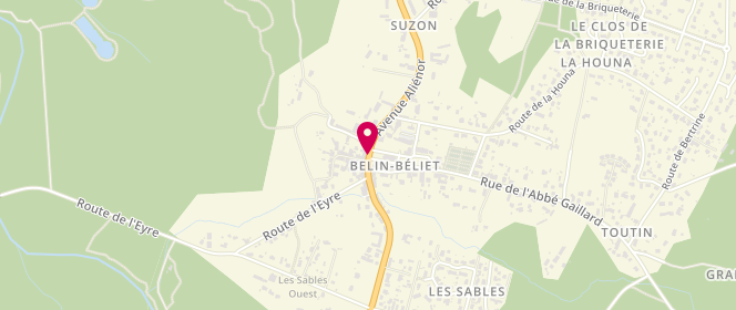 Plan de Banette Boulangerie - Patisserie, 14 avenue Aliénor, 33830 Belin-Béliet