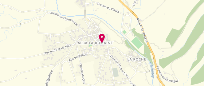Plan de Boulangerie Patisserie Rivat, Rue du Barry le Village, 07400 Alba-la-Romaine