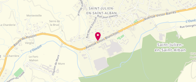 Plan de Boulangerie Pâtisserie Malleval, Route Nationale 304, 07000 Saint-Julien-en-Saint-Alban