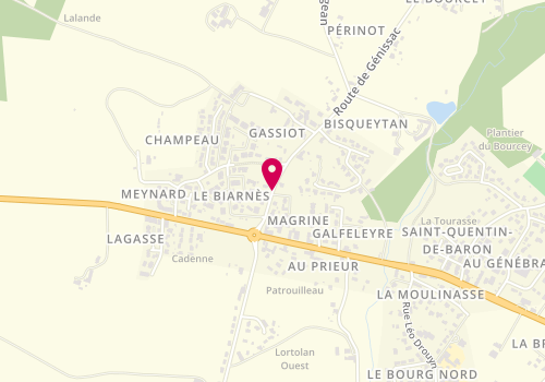 Plan de Boulangerie Patisserie Valerie et Pascal Lavayssiere, 9 Lieu-Dit Magrine, 33750 Saint-Quentin-de-Baron