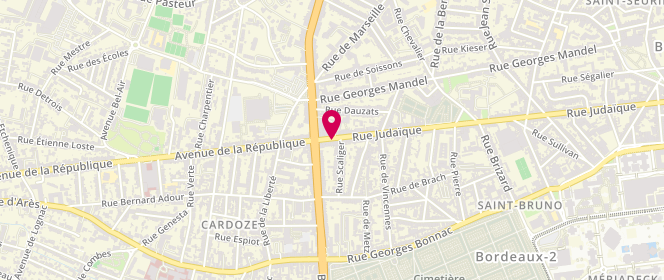 Plan de Pâtisserie Dorin, 284 Rue Judaïque, 33000 Bordeaux