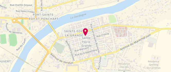 Plan de Artisan Boulanger - Chez Eric et Karine, 37 Rue Victor Hugo, 33220 Sainte-Foy-la-Grande
