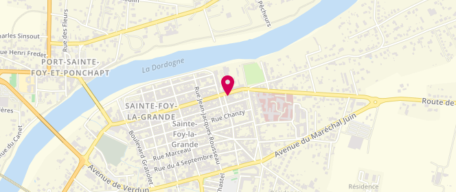 Plan de Boulangerie - Pâtisserie artisanale ROUSSILLE Patrick & Séverine, 141 Rue de la République, 33220 Sainte-Foy-la-Grande