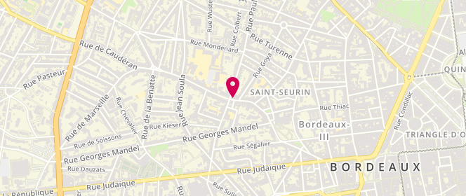 Plan de GRAIN Boulangerie & Patisserie, 43 Rue Capdeville, 33000 Bordeaux