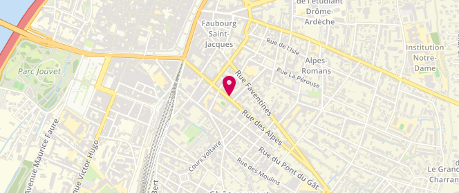 Plan de Boulangerie patisserie Vallon, 41 Rue des Alpes, 26000 Valence