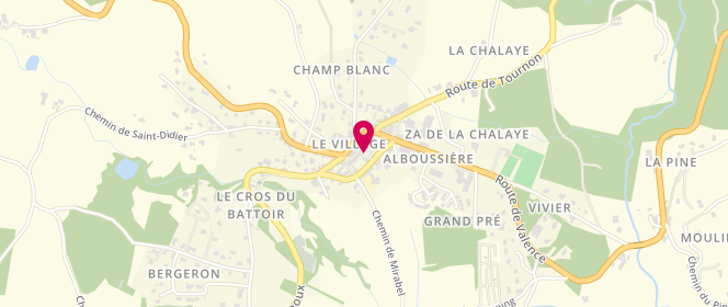Plan de Du Pain Sur la Place, 40 place du Belvédère, 07440 Alboussière