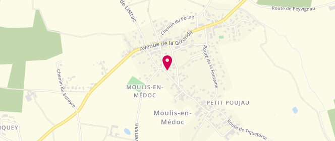 Plan de Au Bon Pain Moulissois, 28 Route de Tiquetorte, 33480 Moulis-en-Médoc