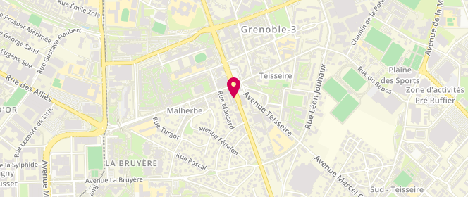 Plan de L'éco Pain d'Antan, 114 Bis avenue Jean Perrot, 38100 Grenoble