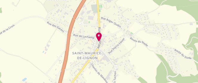 Plan de Au Fournil de St Maurice, place de l'Église, 43200 Saint-Maurice-de-Lignon