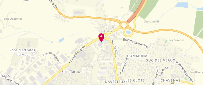 Plan de Boulangerie Marie Blachere, 661 Route du Forez, 07430 Davézieux