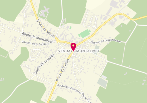 Plan de Le fournil de Justine, 7 Rue de la Poste, 33930 Vendays-Montalivet