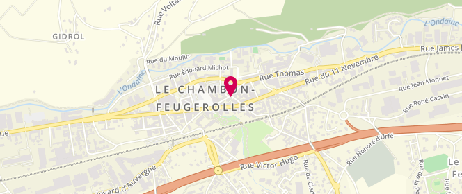 Plan de Boulangerie Pâtisserie Breysse, 2 place Claudinon Giraudet, 42500 Le Chambon-Feugerolles