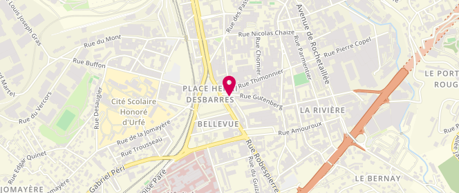 Plan de Au Soleil Levain, 4 Rue Gutenberg, 42100 Saint-Étienne