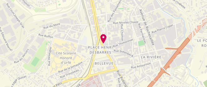 Plan de Boulangerie Brun, 11 Place Bellevue, 42000 Saint-Étienne