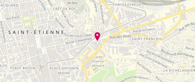 Plan de Oble Dore, 14 Rue des Alliés, 42000 Saint-Étienne