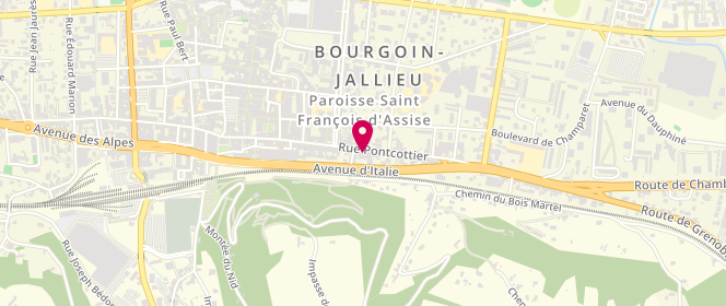 Plan de La P'tite Boulange - Ogier Oriane, 52 Rue Pontcottier, 38300 Bourgoin-Jallieu