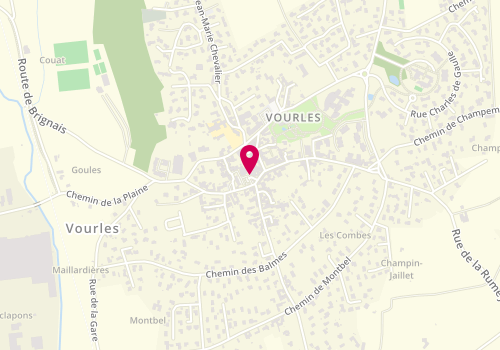 Plan de Boulangerie Patisserie Verney, 5 Rue de l'Église, 69390 Vourles