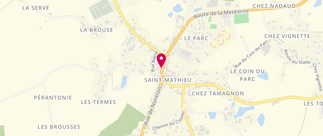 Plan de Boulangerie-Pâtisserie Gelly, 11 Rue Principale, 87440 Saint-Mathieu