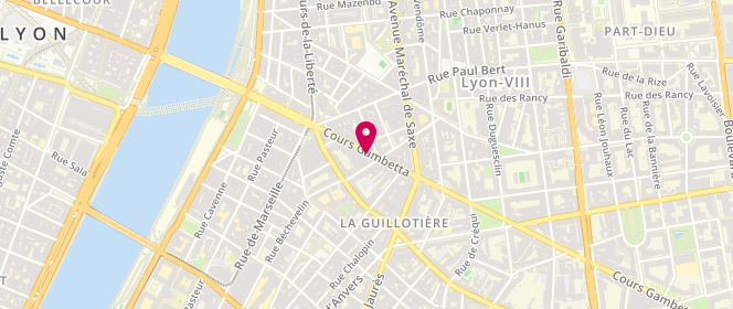 Plan de Boulangerie Gambetta, 36 Cours Gambetta, 69007 Lyon