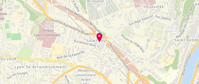 Plan de Boulangerie Henri Gay, 12 Rue de la Favorite, 69005 Lyon