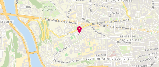 Plan de Les Gourmandises du Clos Jouve, 1 Rue Carquillat, 69001 Lyon