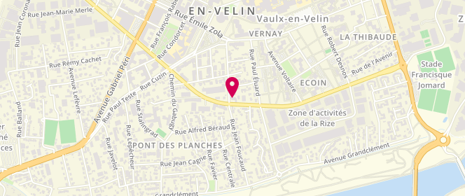 Plan de A la petite boulangerie, 31 Rue Jean Foucaud, 69120 Vaulx-en-Velin