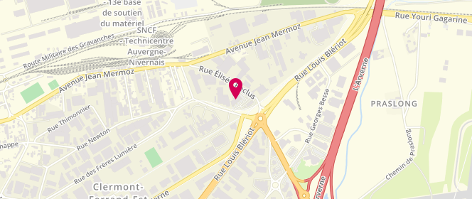 Plan de Ange Boulangerie, 9 Rue Bernard Palissy, 63000 Clermont-Ferrand