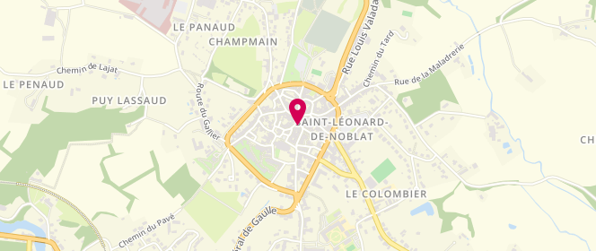 Plan de La Boulangerie de la Place, 3 place de la République, 87400 Saint-Léonard-de-Noblat