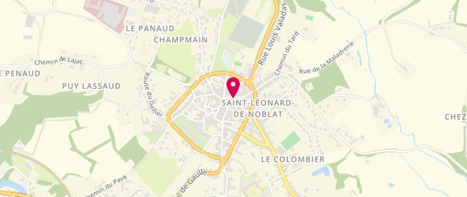 Plan de Pâtisserie Martin, 12 place de la République, 87400 Saint-Léonard-de-Noblat
