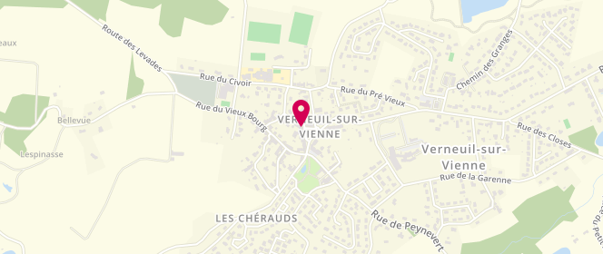 Plan de Boulangerie Eric Lagueny, 4 place de l'Église, 87430 Verneuil-sur-Vienne