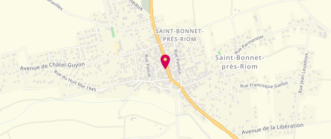Plan de Boulangerie-Pâtisserie Bacouel-Pradal, 18 Rue de la République, 63200 Saint-Bonnet-près-Riom