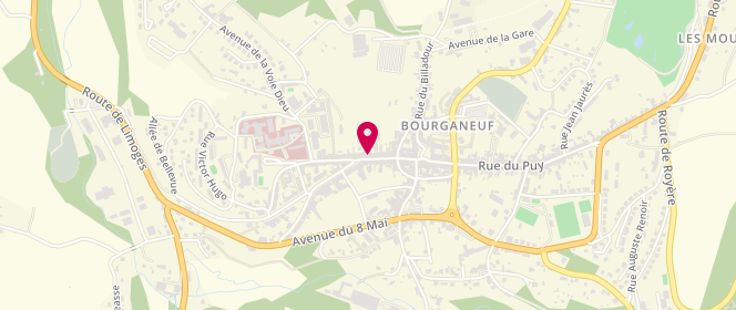 Plan de Boulangerie Patisserie Mondy, 30 Rue de Verdun, 23400 Bourganeuf