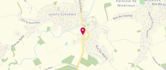 Plan de Boulangerie Fabrice Heritier, 405 Route d'Ars, 01600 Sainte-Euphémie