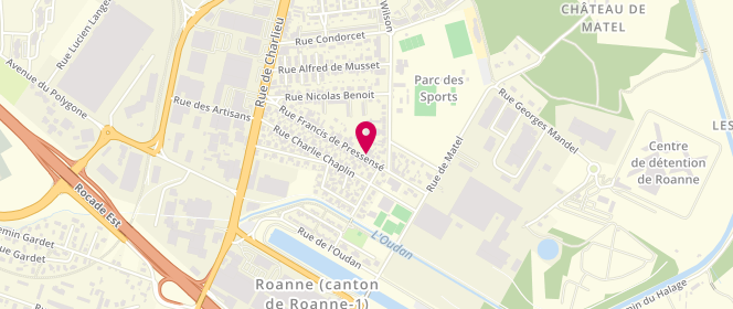 Plan de Berat Boulangerie, 22 Rue Francis de Pressensé, 42300 Roanne
